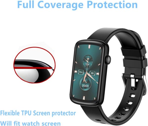 Frgnie Protector de pantalla compatible con reloj inteligente SHANG WING L2 (6 unidades) HD flexible TPU protector de pantalla para reloj de fitness Lynn2 - Image 3