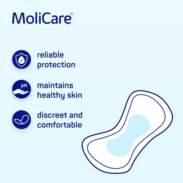 MoliCare Pad Day: compresas de incontinencia anatómicas para proteger contra la incontinencia leve (30 unidades) - Image 2