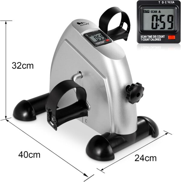 Himaly Mini Bicicleta Estática con Pantalla LCD para Entrenamiento de Brazos y Piernas Pedales Estaticos Minibicicleta Ajustable para Hacer Ejercicio en Casa con tapete antideslizante y correa fija - Image 7