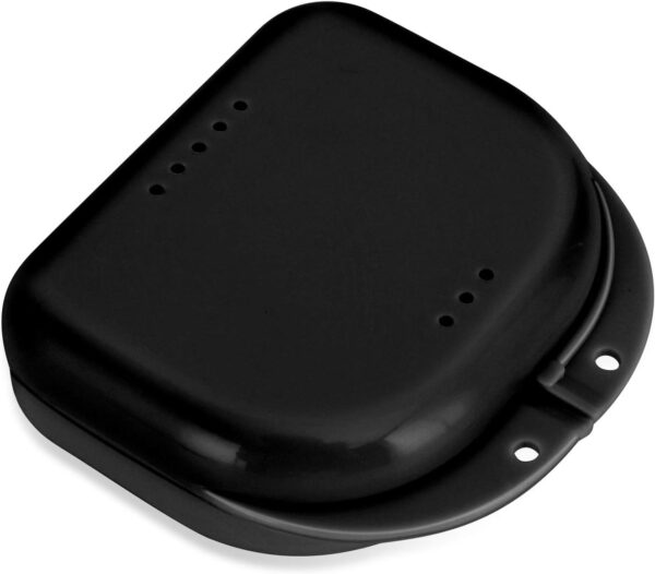 Annhua Silm Caja de Retención de Ortodoncia, Caja Dentadura Postiza, Contenedor Para Dentadura(Negro)