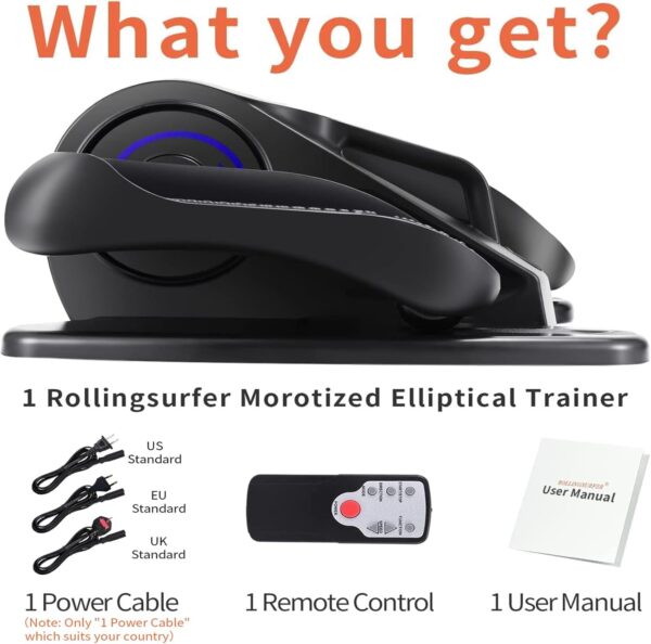 Rollingsurfer Máquina Elíptica Bajo Escritorio, Entrenador Elíptico de Velocidades Ajustables con Mando a Distancia, Stepper Elíptico Portátil Compacto para Adolescentes, Mayores y Adultos - Image 7
