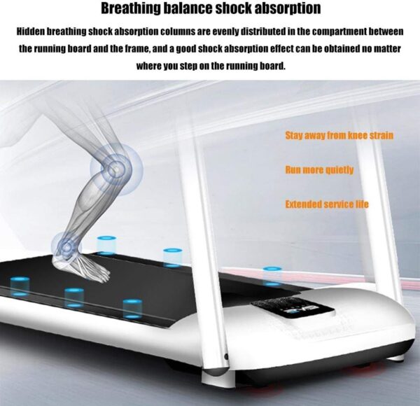 ZXQZ máquinas de Cardio Rueda de Andar, Running Machine con Pantalla LED y Columna de Choque Respiratorio, Equipo de Fitness Multifuncional Plegable para Uso Doméstico - Image 7