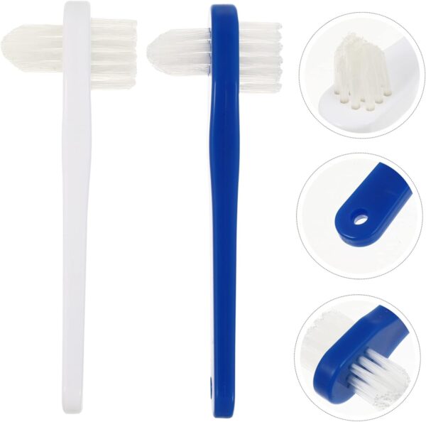 Healeved 2 Piezas cepillo de postizos Limpieza postiza Cuidado prótesis blanqueamientos cepillo de oral cepillos limpiadores de dentaduras postizas - Image 8