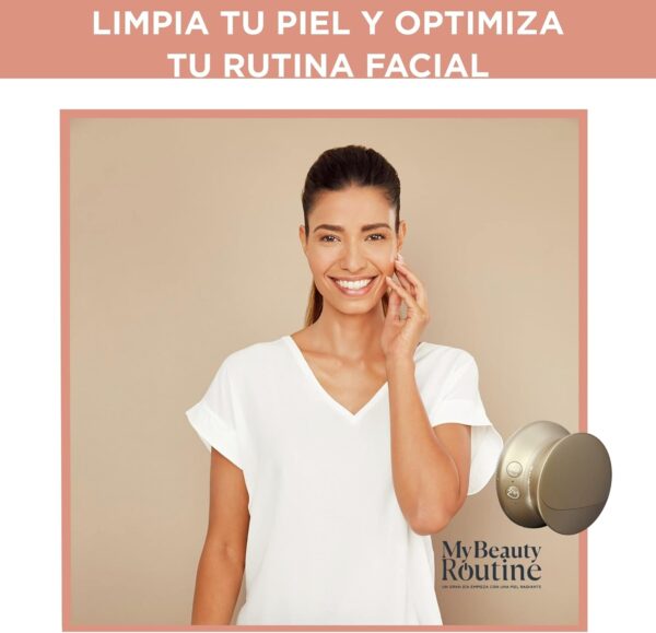 Rowenta Reset & Boost Skin Duo LV8530 - Limpiador y masajeador facial electrico, cepillo limpiador 2 en 1, para cara y cuello, potenciador cremas, cerdas precisas, estimulación térmica, color dorado - Image 2