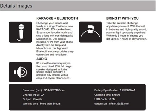 Altavoces portátiles Altavoces Inalámbricos Inteligentes para Exteriores, Luz de Noche LED Impermeable, Subwoofer Portátil Casero Del Cubo de Hielo Del Almacenamiento, para Fiesta Restaurante KTV boci - Image 7