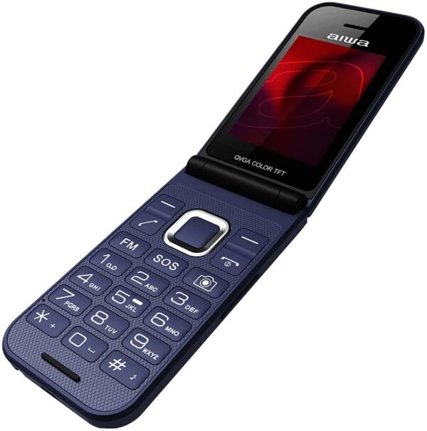 Aiwa FP-24BL: Teléfono Móvil Senior 2.4" con Doble Pantalla, Dual SIM, Conexión Bluetooth, 32MB RAM + 32 MB ROM, microSD, diseño Slim, Azul - Image 3