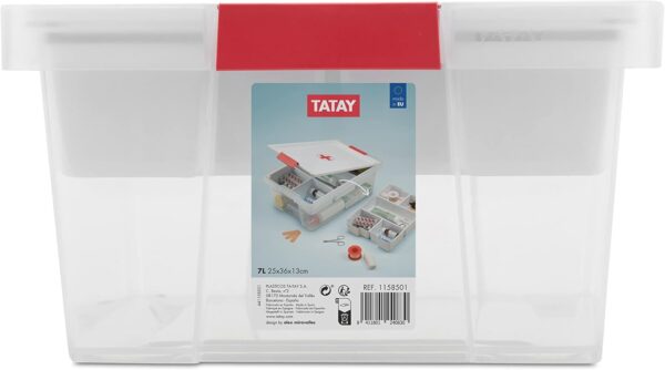TATAY Caja Botiquín Primeros Auxilios con Tapa, 7L de Capacidad, con Asas, Tapa 100% Materiales reciclados, Libre de BPA. Medidas 25 x 36 x 13 cm - Image 3