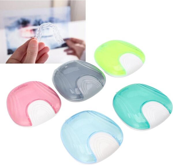 BORDSTRACT Estuche Para Retenedores De Ortodoncia, 5 Piezas Caja De Almacenamiento De Protectores Bucales Para Dentaduras Portátiles De Viaje Para Adultos Extraíbles, Contenedor De Protectores Bucales - Image 4