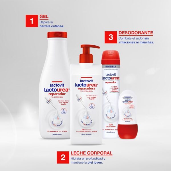 Lactovit - Leche Corporal Reparadora Lactourea con Protein Calcium, para Pieles Secas y Extra Secas - 400 ml - Image 5