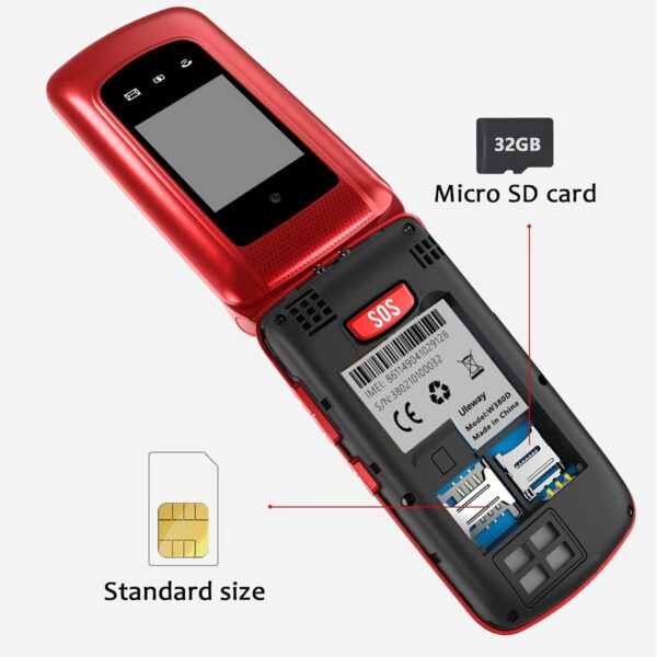 uleway simple mobile Teléfono Móvil para Mayores, con Tapa de Teclas Grandes, Botón SOS, Pantalla de 2,4 Pulgadas, Llamada Rápida, Sonido Fuerte de Radio, 1000mAh Batería, Fácil Uso para Ancianos - Image 8