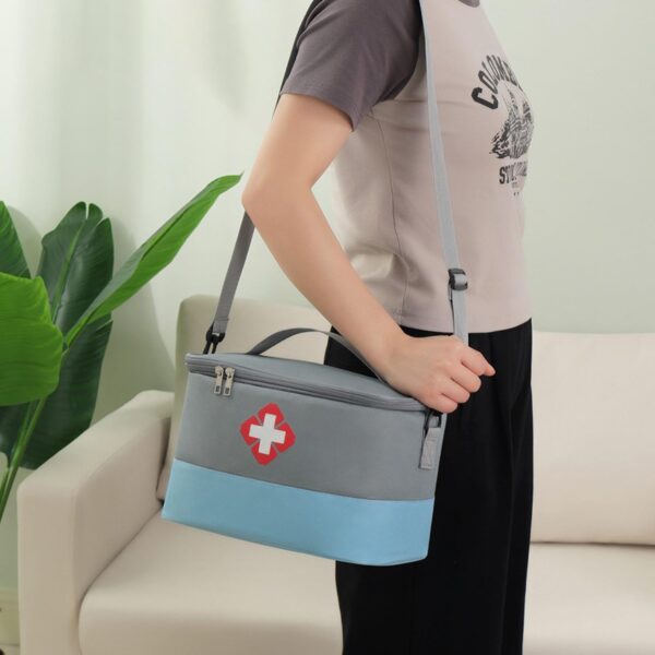 Bolsa para medicamentos, Bolsa Impermeable de Primeros Auxilios, Bolsa médica de Emergencia, Bolsa médica Impermeable con Correa para el Hombro, Portátil Impermeable Botiquín Médico Vacío - Image 6