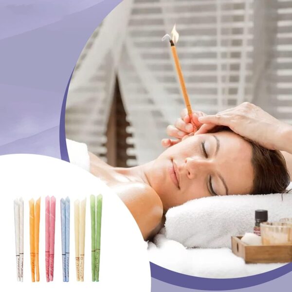 Tadipri 24 Piezas Velas Para Limpiar Los Oidos Limpiador De Oidos Cera Para Oidos Limpieza Y Eliminar El Cerumen, Velas Cónicas Para Relajación Y Limpieza, (6 Colores) - Image 5