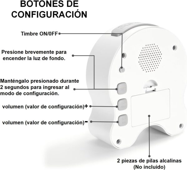 Hearkent Talking con Agradable Voz en español, retroiluminación y 5 alarmas Independientes para Personas ciegas, con discapacidad Visual y Personas Mayores(Negro) - Image 3