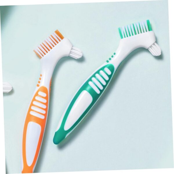 Healeved 4 Piezas cepillo para limpiar dentaduras postizas cepillo para limpiar los protectores bucales Limpieza postiza Eliminación manchas cepillo de - Image 5