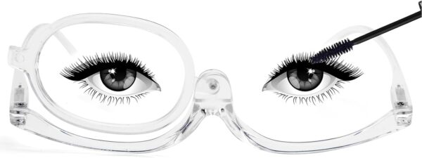 MMOWW Maquillaje Gafas de Lectura para Mujer, Flip Rotación Anteojos De Aumento, Gafas de Lectura Portatiles Lectura Plegable Gafas (Transparente, +3.0)