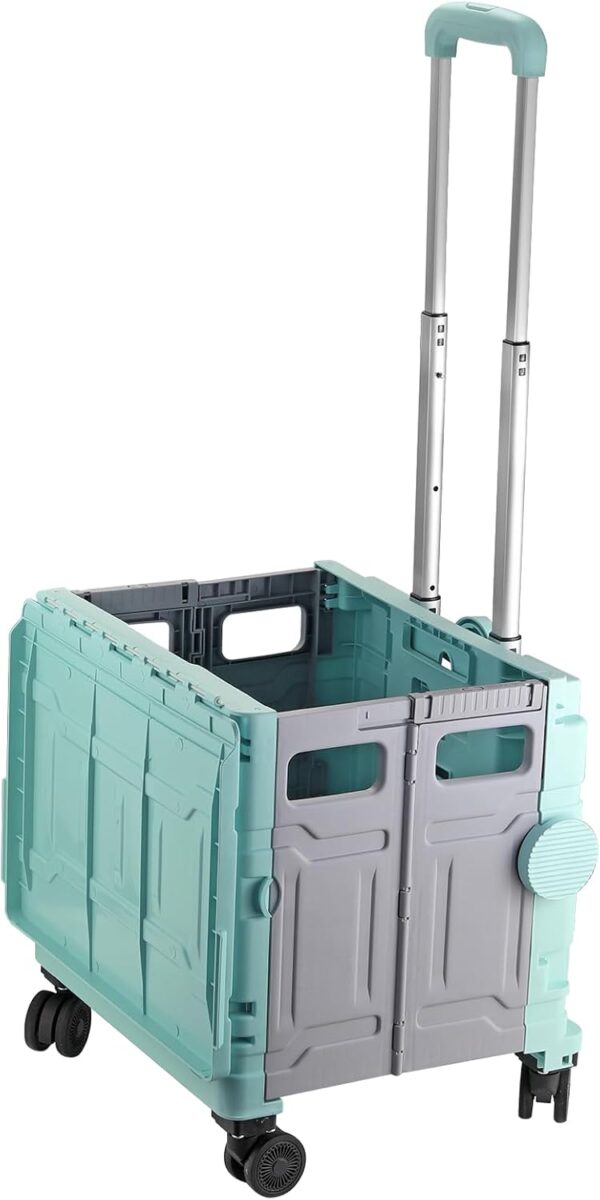 COLFULINE Carro Carrito de Compra Plegable con Rueda Giratoria de 360° Silencioso,Capacidad de 50 litros, Capacidad de Carga hasta 70 kg para Comestibles, Compras, Oficina - Image 9