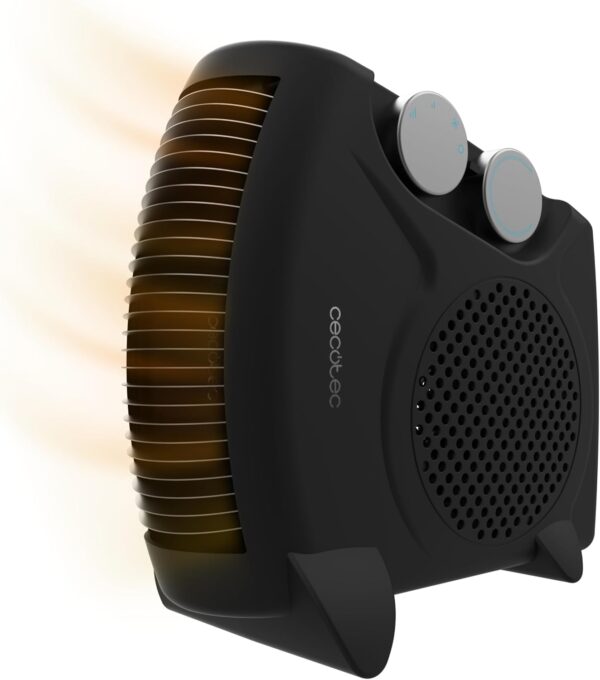 Cecotec Calefactor Eléctrico Bajo Consumo ReadyWarm 2000 Max Dual Black. Termoventilador de 2000W, 3 Modos, Termostato Regulable, Seguridad Sobrecalentamiento, Área de Cobertura 20m2 - Image 2