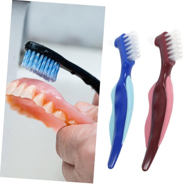 Healeved 4 Uds Cepillo De Para Dentaduras Postizas De Ancianos Cabezal Doble Cepillo Para Dentaduras Postizas Cepillo De Pequeño Cepillo De Para Dentaduras - Image 8