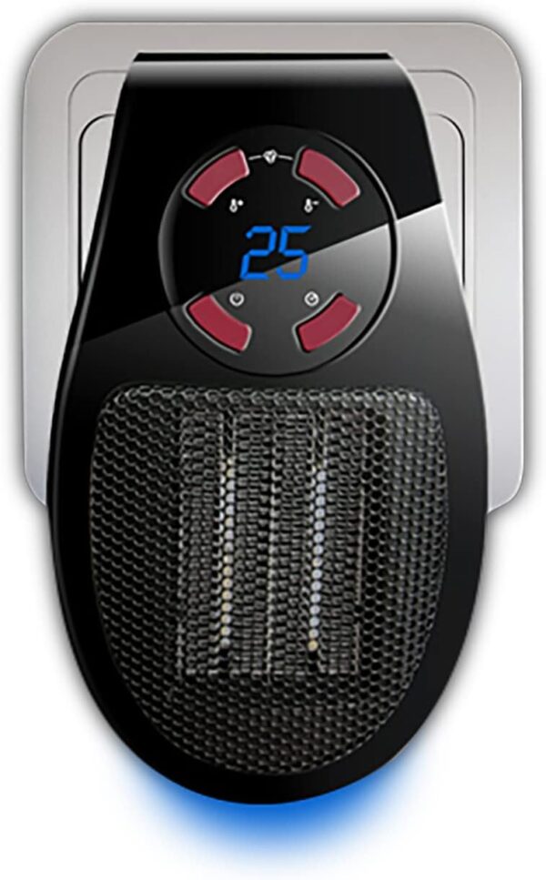 Taurus Tropicano Plug Heater Mini cerámico portátil, Ligero y Compacto, Calefactor sin Cable, termostato programable, 2 intensidades de caudal, Modo enfriamento, 500 W, Plastic, Negro - Image 2