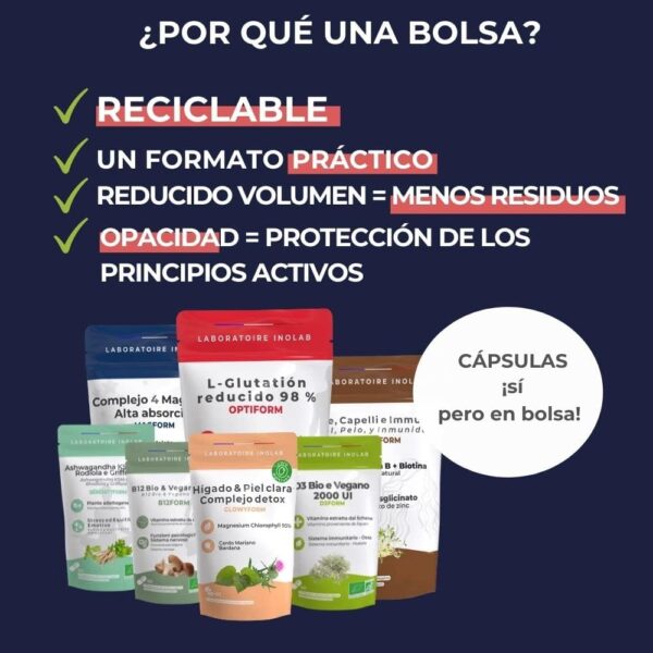 INOLAB Magnesio 1980mg | 4 Formas completas: Magnesio Bisglicinato, Malato, Vegetal Orgánico, Taurato | Alta Absorción y Tolerancia Digestiva | Bienestar Muscular y Nervioso | 120 Cápsulas - Image 7