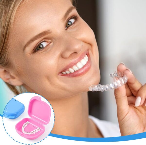 XIWJLWO Paquete de 5 cajas para aparatos ortopédicos, caja para férulas dentales, caja para guardar dentaduras postizas, adecuada para dentaduras postizas y protectores bucales - Image 4