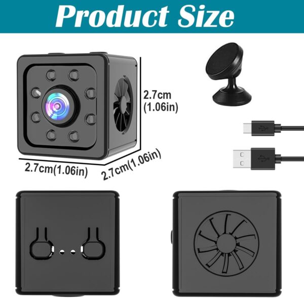 Mini cámara, Full HD 1080p, Wi-Fi, cámara de vigilancia interior, mini cámara de transmisión en vivo, aplicación de teléfono móvil con batería de larga duración, mini cámara con sensor de movimiento y - Image 7