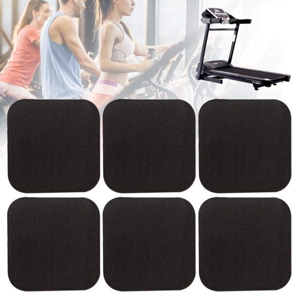 ZSooner - Almohadillas para amortiguación de cinta de correr, Juego de 6 unidades, antiabrasión, aislamiento acústico, protege el suelo, No nulo, negro, 4 piezas
