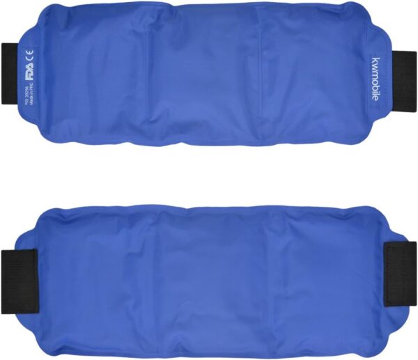 kwmobile Compresa de gel frío y caliente - Almohadilla ajustable reutilizable - Cinturón para calentar en microondas y enfriar en congelador - Azul - Image 4