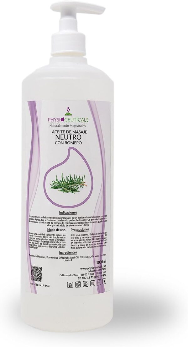Aceite de Masaje Neutro con ROMERO 1000ml.