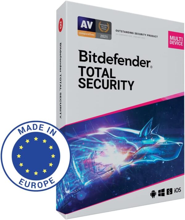 Bitdefender Total Security 2025 | 5 dispositivos | 1 año | PC/MAC/iOS/Android | Código de activación enviado por correo postal