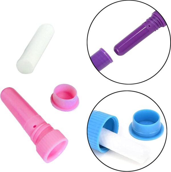 24 Piezas Tubos de Aceite Esencial, Inhalador Nasal de Tubos de Aceite Esencial, Inhalador Recargable, para Relajar el Cuerpo y Ayudarlo a Dormir - Image 5