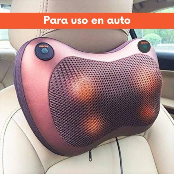 Masajeador Cervical y Espalda. Almohada relajante, Cojín Eléctrico con Calor, regulable con dos botones. Masajeador Bidireccional con 8 Rodillos, Ideal para Casa, Oficina, Coche o Viaje. - Image 6