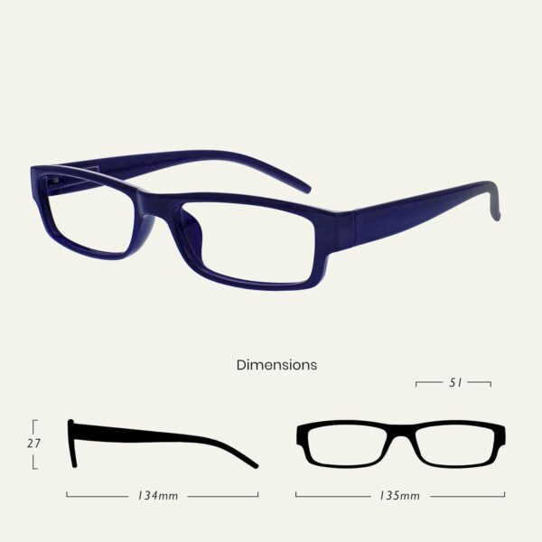 OPULIZE Ace Gafas De Lectura Azul Oscuro Rojo Ligero Lectores Valor Pack 2 Hombres Mujeres Rr32-3Z +2,50 2 Unidades 58 g - Image 2