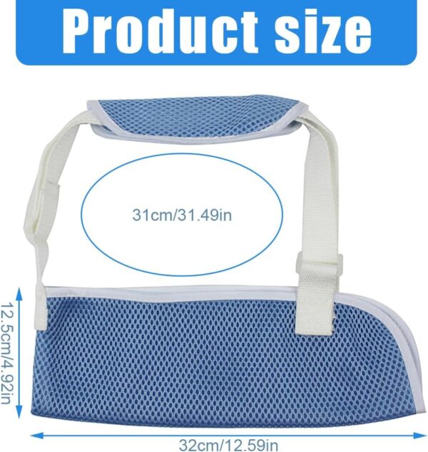 EOYVAIL Cabestrillos y soporte de brazos,Soporte para brazo para niños, soporte para brazo para niños, cabestrillo para muñeca, codo, brazo, dislocación de hombro (azul claro, XL) - Image 2
