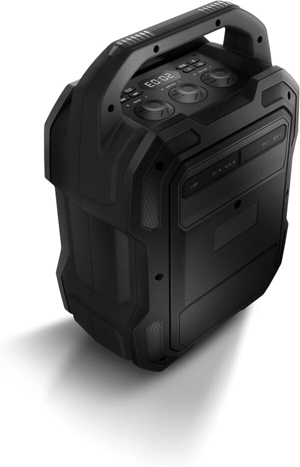 Motorola Sound ROKR 800 - Altavoz Bluetooth - Batería de 20 horas de duración - Radio FM - LED de colores - Puertos DC, USB, AUX y MIC - Tecnología inalámbrica verdadera - Negro - Image 11