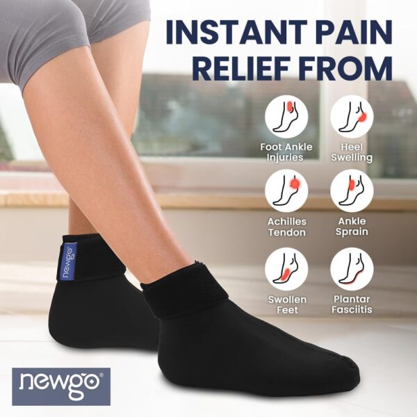 NEWGO Calcetines de enfriamiento para tobillos, para lesiones, reutilizables, para terapia de frío y calor, para lesiones en los pies, hinchazón de tobillo, esguinces, 2 unidades - Image 5