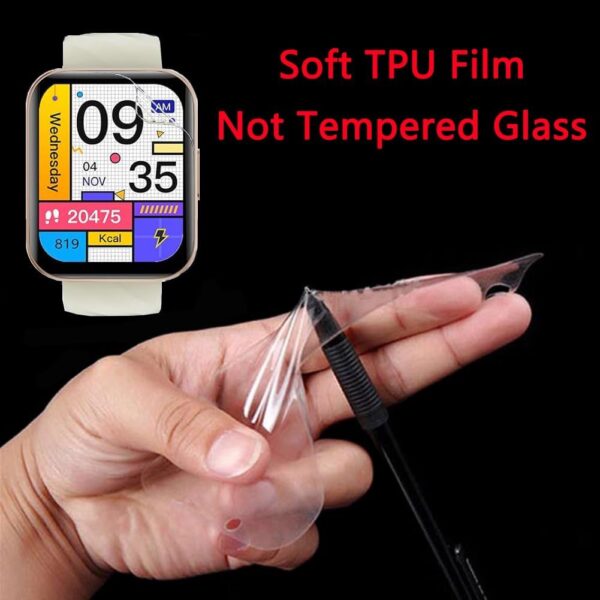 Youniker Paquete de 6 protectores de pantalla compatibles con RUIMEN D1 de 1.85 pulgadas para reloj inteligente GloryFit D1 de 1.85 pulgadas, protectores de pantalla transparentes HD antiarañazos - Image 6