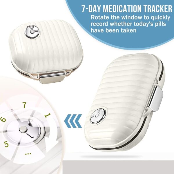 Ptyism 2 Pcs Pastillero de Viaje con Etiqueta Adhesiva，Porta Medicamentos viaje丨Pastillero Diario Portátil Para Viajes y Uso Diario - Image 3