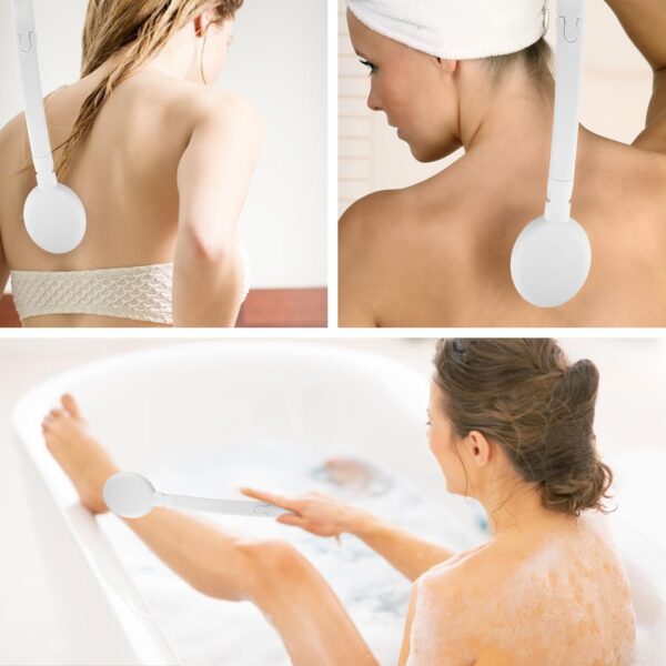 Cepillo de espalda con mango largo, 3 en 1 cepillo de baño trasero para ducharse, cepillo de espalda extraíble para hombres y mujeres, cepillo de ducha para personas mayores con movimiento limitado - Image 5