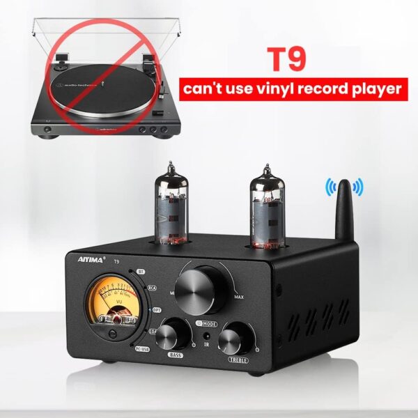 Mejora AIYIMA Tube T9 Bluetooth 5.0 6K4 Amplificador de Tubo de vacío USB DAC 100W Receptor estéreo Amp Coax/Opt HiFi Home Audio Amplificadores Digitales con medidor de VU - Image 8