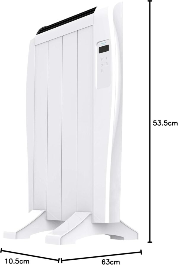 Cecotec Radiador Eléctrico Bajo Consumo Ready Warm 800 Thermal Connected. 4 Elementos, 600 W, De pared o pie, Temporizador, Mando a Distancia, Pantalla LCD, Control Wifi - Image 7