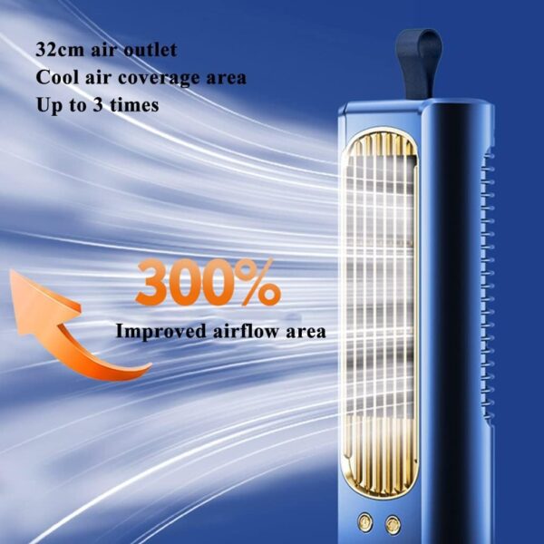 Ventilador Sin Aspas de Escritorio Portátil, Ventilador de Piso Interior de Doble Uso for Refrigeración y Calefacción, Ventilador de Torre de Circulación con Cabezal Oscilante Vertical, Ventilador de - Image 6