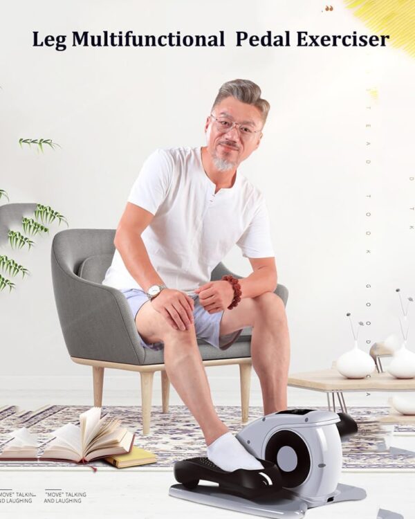 Ejercitador de piernas multifuncional, entrenador de pedal eléctrico, andador de circulación de movimiento automático de pies con control de 5 velocidades y pantallas LCD, para personas mayores en el - Image 2