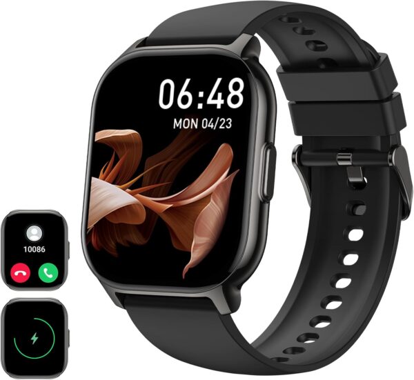 Reloj Inteligente Hombre Mujer, Smartwatch 2.1inch con Llamadas Bluetooth 5.2, Pulsómetro/Monitor de Sueño, 100+ Modos Smart Watch Deportivo Hombre, Pulsera Actividad Impermeable IP68 para Android iOS