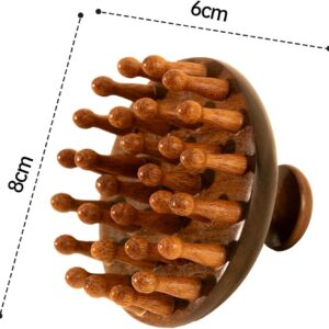 Cepillo Masajeador Madera Sonwaha Masajeador Capilar Masajeador Cabeza Crecimiento Capilar, Limpieza y Sequedad Cepillo Exfoliante Capilar Pelo Húmedo y Mojado Champú Estimula el Crecimiento del Cabel