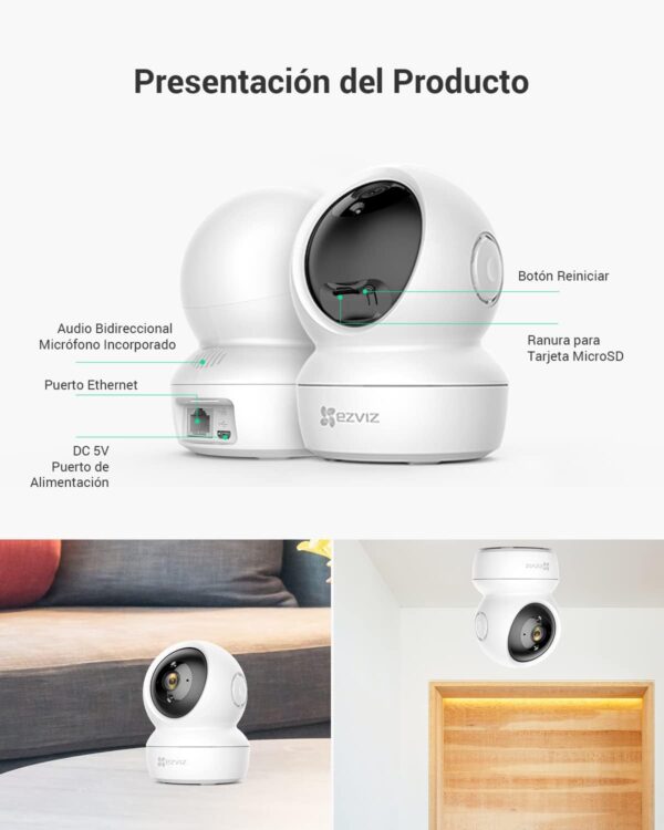 EZVIZ C6N (2-Pack) Cámaras Vigilancia WiFi Interior 360º, 1080P Camara Vigilancia Bebé/Mascotas, Visión Nocturna, Audio Bidireccional, Detección de Movimiento, Control Remoto, Compatible con Alexa - Image 9