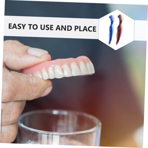 HAPINARY 2 Uds Cepillo De Para Dentaduras Postizas De Ancianos Cepillo De Para Dentaduras Postizas Cepillo Para Dentaduras Postizas Cepillo De Suave De Tamaño De - Image 3