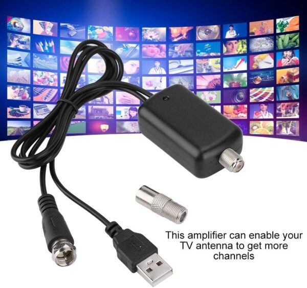 HDTV - Amplificador de señal de antena de TV digital HD para interiores, amplificador de señal de TV, receptor de conexión a tierra, amplificador de antena de TV, ATSC, color negro - Image 4