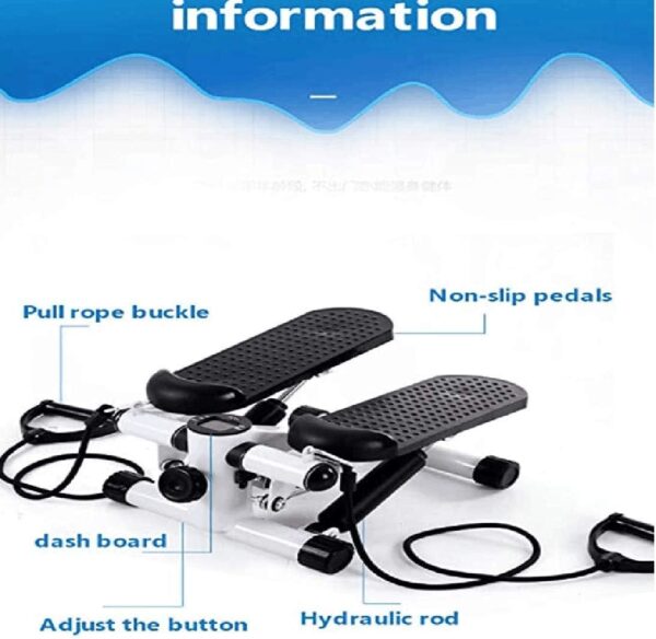 WENCY Fitness Mini Stepper Multi-Function Step Machine Equipo Deportivo Altura Ajustable con Bandas de Resistencia Duraderas Pantalla LED - Image 3
