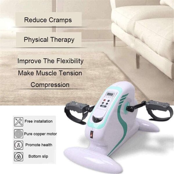 Sywlwxkq Ejercitador de Pedal eléctrico, Mini Bicicleta estática para Oficina, Equipo para el hogar, Pedal para piernas y Brazos, Fisioterapia electrónica y Bicicleta de rehabilitación, ent - Image 3
